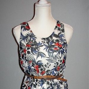 Floral Sleeveless Paper Crane (Large) Dress